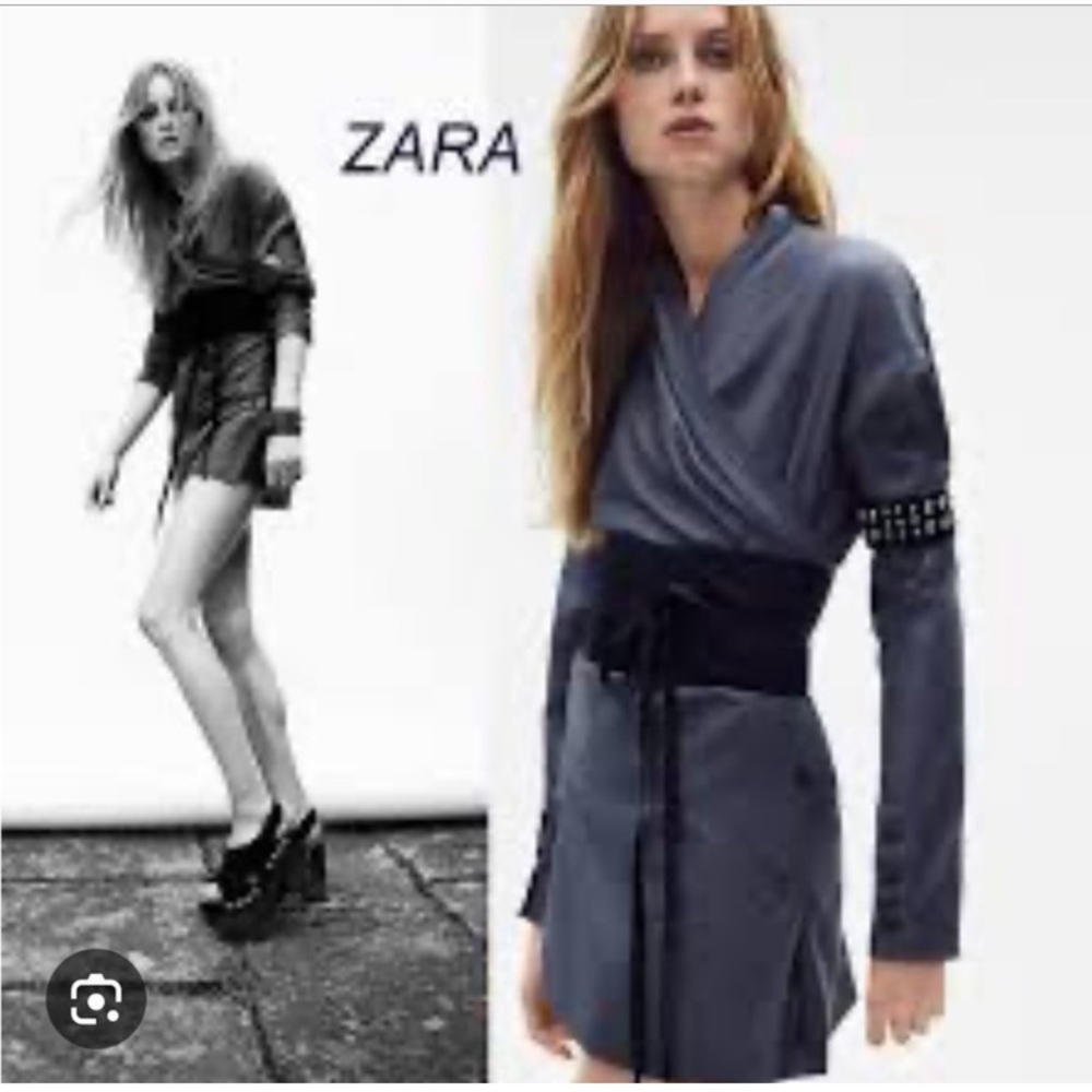 Zara SILK BLEND KIMONO DRESS NWT limited edition 21” p2p